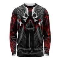 Skull Long Sleeve Shirt Double Skull And Death Angel - Wonder Print Shop