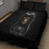 Skull Quilt Bed Set Double Skull And Death Angel - Wonder Print Shop