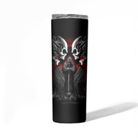Skull Skinny Tumbler Double Skull And Death Angel - Wonder Print Shop
