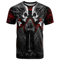 Skull T Shirt Double Skull And Death Angel - Wonder Print Shop