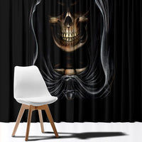 Skull Window Curtain Double Skull And Death Angel - Wonder Print Shop