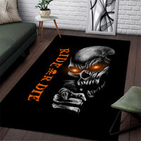 Skull Area Rug Ride Or Die - Wonder Print Shop