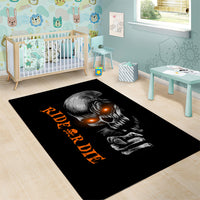 Skull Area Rug Ride Or Die - Wonder Print Shop