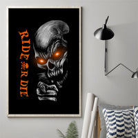 Skull Canvas Wall Art Ride Or Die - Wonder Print Shop