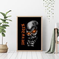 Skull Canvas Wall Art Ride Or Die - Wonder Print Shop