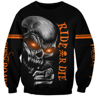 Skull Sweatshirt Ride Or Die - Wonder Print Shop
