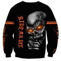 Skull Sweatshirt Ride Or Die - Wonder Print Shop