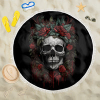Skull Beach Blanket Red Rose - Wonder Print Shop