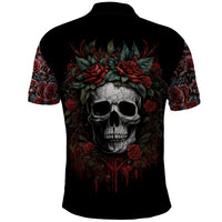 Skull Polo Shirt Red Rose - Wonder Print Shop