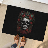 Skull Rubber Doormat Red Rose - Wonder Print Shop