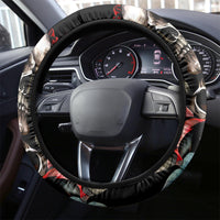 Skull Steering Wheel Cover Red Rose - Wonder Print Shop