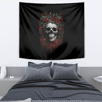 Skull Tapestry Red Rose - Wonder Print Shop