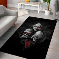 Skull Area Rug No See No Hear No Speak Evil - Wonder Print Shop