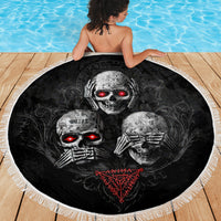 Skull Beach Blanket No See No Hear No Speak Evil - Wonder Print Shop