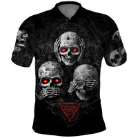 Skull Polo Shirt No See No Hear No Speak Evil - Wonder Print Shop