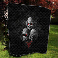 Skull Quilt No See No Hear No Speak Evil - Wonder Print Shop