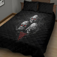 Skull Quilt Bed Set No See No Hear No Speak Evil - Wonder Print Shop