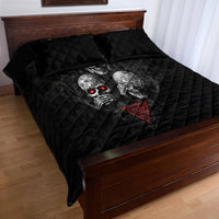 Skull Quilt Bed Set No See No Hear No Speak Evil - Wonder Print Shop