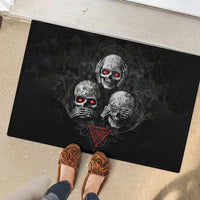 Skull Rubber Doormat No See No Hear No Speak Evil - Wonder Print Shop