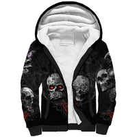 Skull Sherpa Hoodie No See No Hear No Speak Evil - Wonder Print Shop