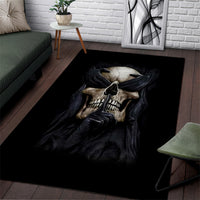 Skull Area Rug No See Evil Red Rose Jean - Wonder Print Shop