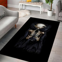 Skull Area Rug No See Evil Red Rose Jean - Wonder Print Shop