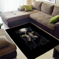 Skull Area Rug No See Evil Red Rose Jean - Wonder Print Shop