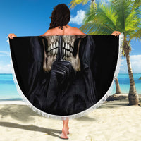 Skull Beach Blanket No See Evil Red Rose Jean - Wonder Print Shop