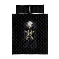 Skull Quilt Bed Set No See Evil Red Rose Jean - Wonder Print Shop