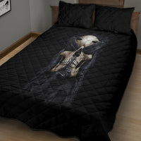 Skull Quilt Bed Set No See Evil Red Rose Jean - Wonder Print Shop