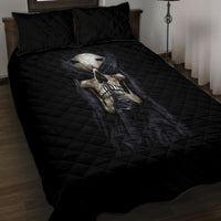 Skull Quilt Bed Set No See Evil Red Rose Jean - Wonder Print Shop