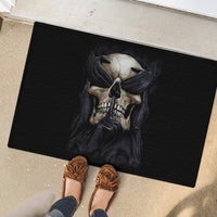 Skull Rubber Doormat No See Evil Red Rose Jean - Wonder Print Shop