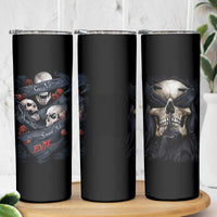 Skull Skinny Tumbler No See Evil Red Rose Jean - Wonder Print Shop