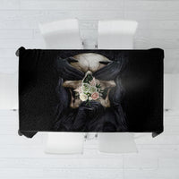 Skull Tablecloth No See Evil Red Rose Jean - Wonder Print Shop