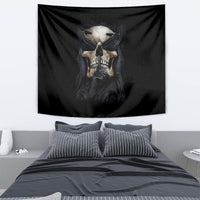 Skull Tapestry No See Evil Red Rose Jean - Wonder Print Shop