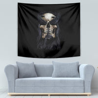 Skull Tapestry No See Evil Red Rose Jean - Wonder Print Shop