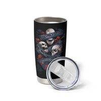 Skull Tumbler Cup No See Evil Red Rose Jean - Wonder Print Shop