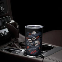 Skull Tumbler Cup No See Evil Red Rose Jean - Wonder Print Shop