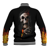 Skull Baseball Jacket Skeleton Ripped Inside Flame - Wonder Print Shop