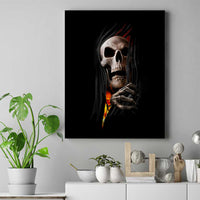 Skull Canvas Wall Art Skeleton Ripped Inside Flame - Wonder Print Shop
