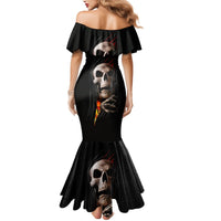 Skull Mermaid Dress Skeleton Ripped Inside Flame - Wonder Print Shop