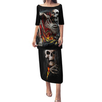 Skull Puletasi Skeleton Ripped Inside Flame - Wonder Print Shop
