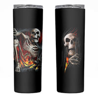 Skull Skinny Tumbler Skeleton Ripped Inside Flame - Wonder Print Shop