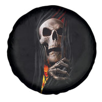 Skull Spare Tire Cover Skeleton Ripped Inside Flame - Wonder Print Shop