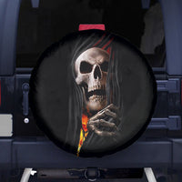 Skull Spare Tire Cover Skeleton Ripped Inside Flame - Wonder Print Shop