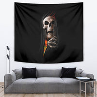 Skull Tapestry Skeleton Ripped Inside Flame - Wonder Print Shop