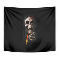 Skull Tapestry Skeleton Ripped Inside Flame - Wonder Print Shop