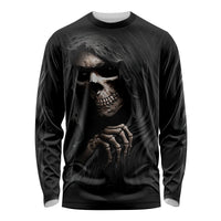 Skull Long Sleeve Shirt Evil Skeleton Look Inside - Wonder Print Shop
