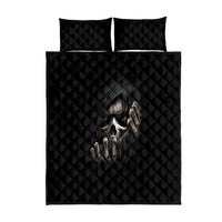 Skull Quilt Bed Set Evil Skeleton Look Inside - Wonder Print Shop