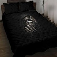Skull Quilt Bed Set Evil Skeleton Look Inside - Wonder Print Shop